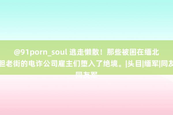 @91porn_soul 逃走懒散！那些被困在缅北大胆老街的电诈公司雇主们堕入了绝境。|头目|缅军|同友军