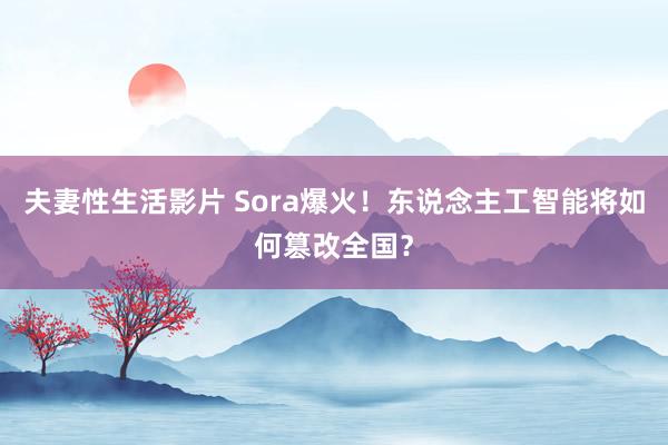 夫妻性生活影片 Sora爆火！东说念主工智能将如何篡改全国？