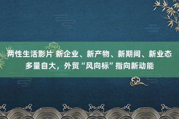 两性生活影片 新企业、新产物、新期间、新业态多量自大，外贸“风向标”指向新动能