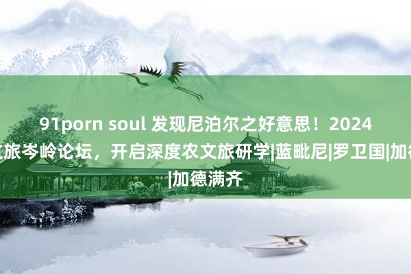 91porn soul 发现尼泊尔之好意思！2024中尼文旅岑岭论坛，开启深度农文旅研学|蓝毗尼|罗卫国|加德满齐